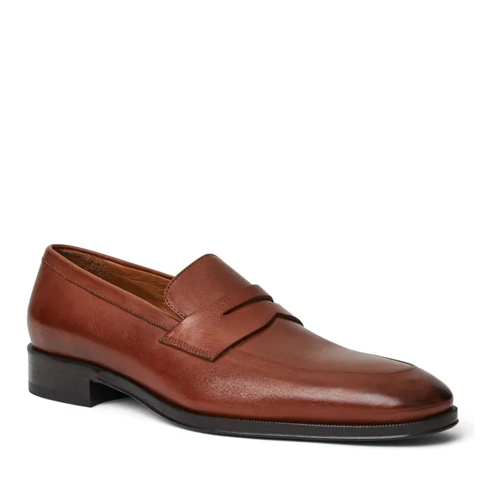 Men Loafers and Slipons Bruno Magli Maioco Slip On Loafer Cognac Leather