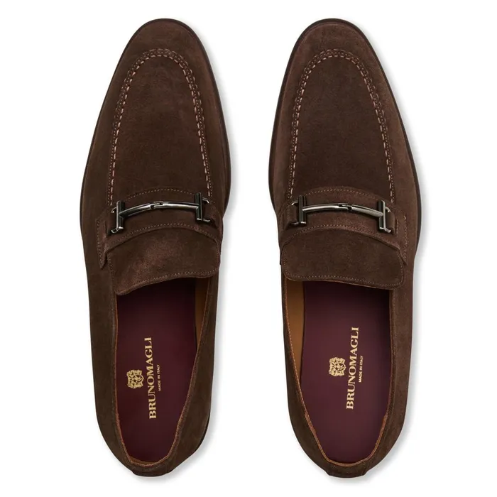 Men Loafers and Slipons Bruno Magli Sante Double Gore Classic Bit LoaferBrown Suede Men Loafers and Slipons Bruno Magli Sante Double Gore Classic Bit LoaferBrown Suede