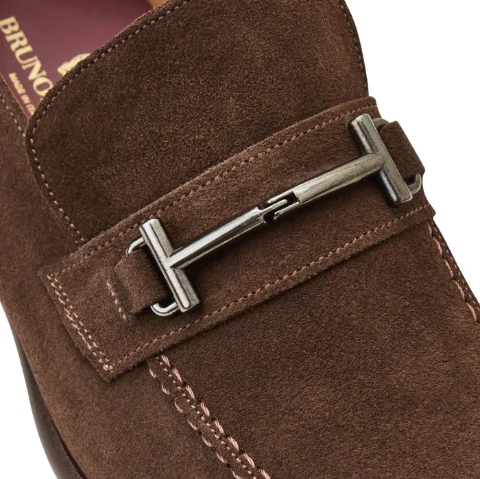 Men Loafers and Slipons Bruno Magli Sante Double Gore Classic Bit LoaferBrown Suede Men Loafers and Slipons Bruno Magli Sante Double Gore Classic Bit LoaferBrown Suede