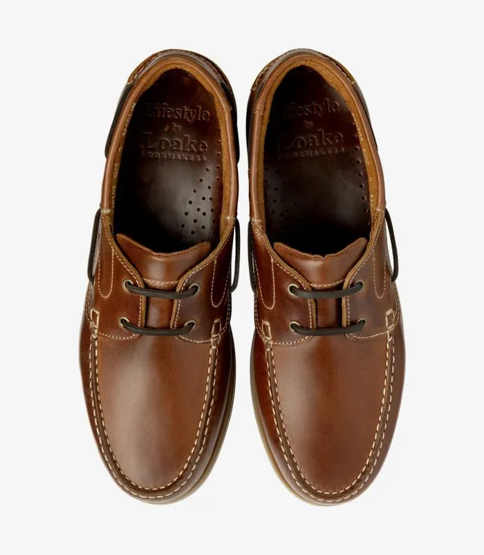 Men Loake Boat Shoes Lymington Brown Waxy Men Loake Boat Shoes Lymington Brown Waxy