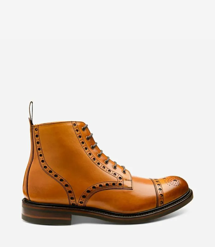 Men Loake Derby Boots Loxley Tan