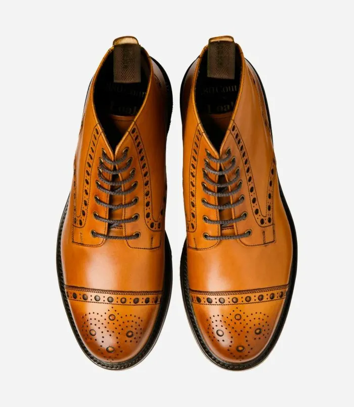 Men Loake Derby Boots Loxley Tan Men Loake Derby Boots Loxley Tan