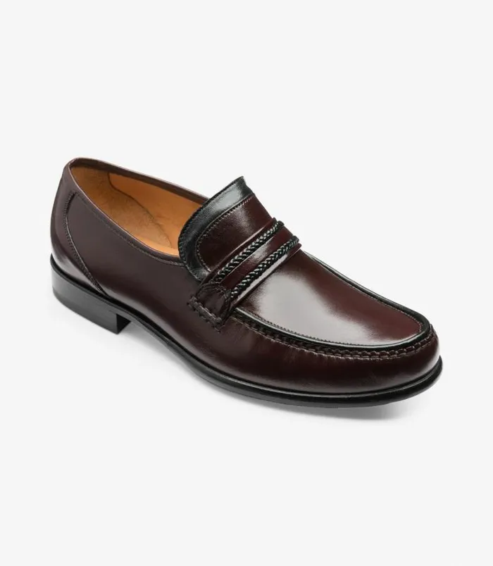 Men Loake Loafers Rome Burgundy