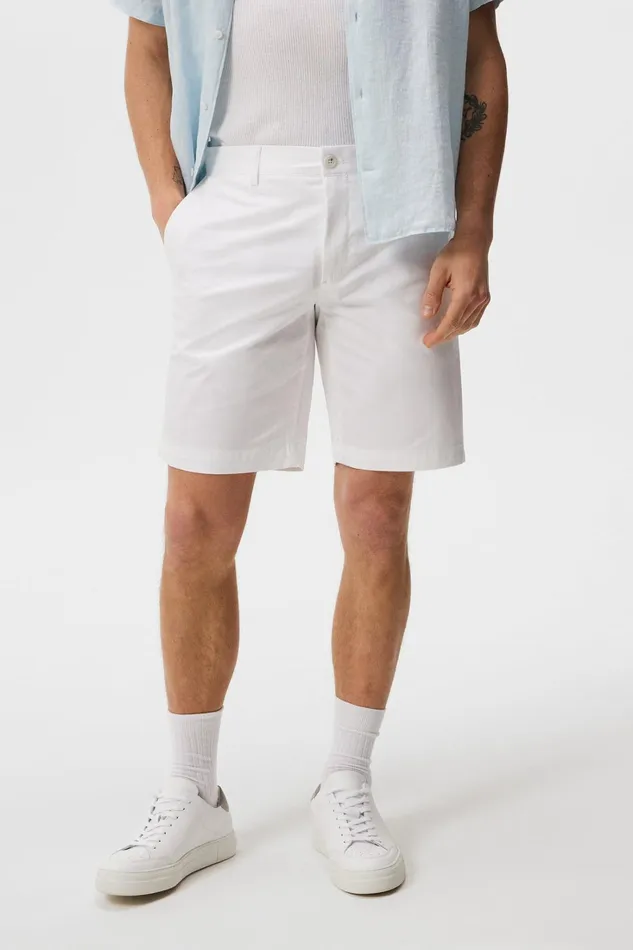 Men Nathan Super Satin Shorts White JLindeberg Shorts
