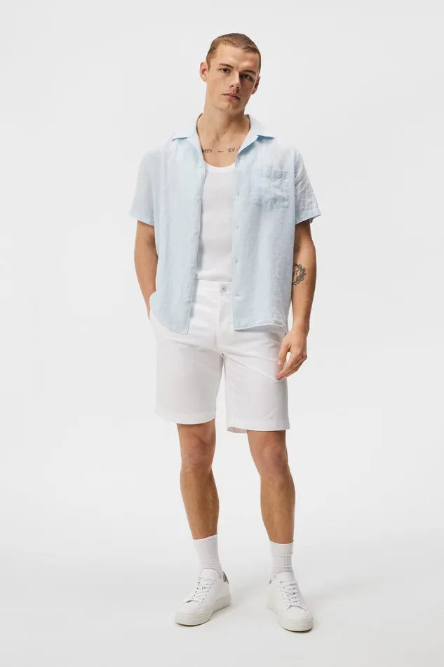 Men Nathan Super Satin Shorts White JLindeberg Shorts Men Nathan Super Satin Shorts White JLindeberg Shorts