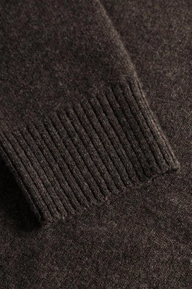 Men Norse Standard Merino Lambswool Polo Heathland Brown Norse Projects Knitwear