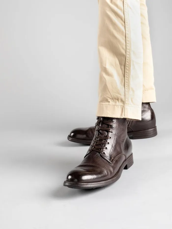 Men Officine Creative Footwear CHRONICLE 004 Ebony Leather Ankle Boots Men Officine Creative Footwear CHRONICLE 004 Ebony Leather Ankle Boots