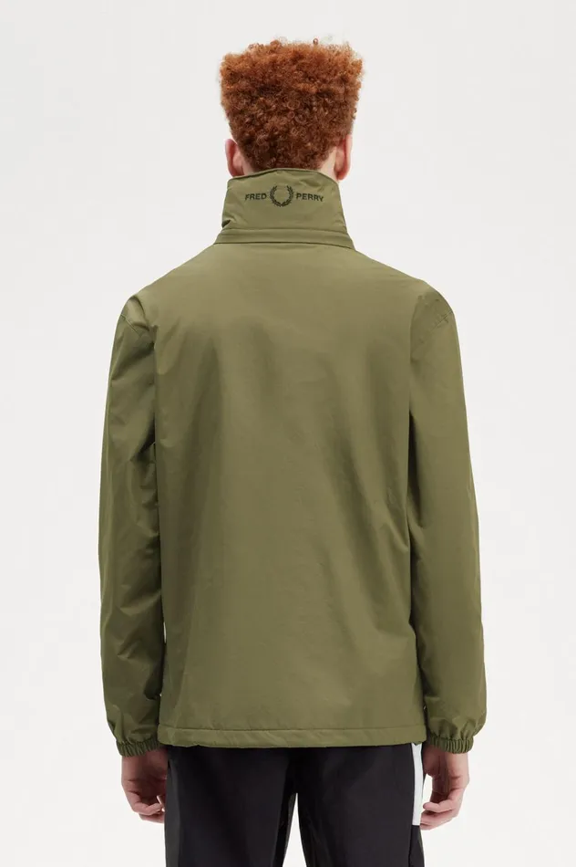 Men Patch Pocket Zip Through Jacket Uniform Green Fred Perry Coats and Jackets