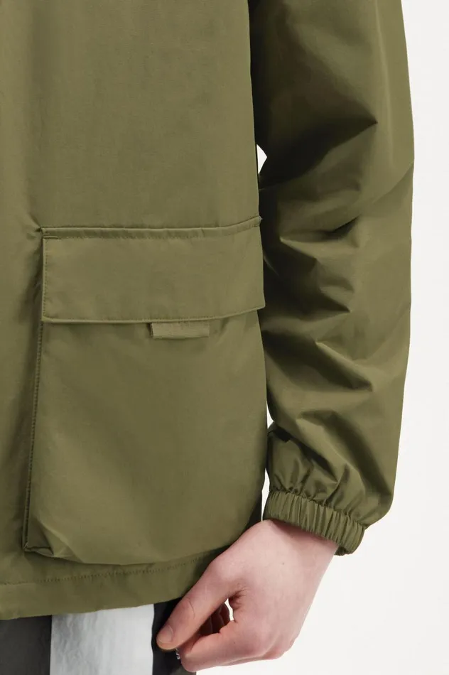 Men Patch Pocket Zip Through Jacket Uniform Green Fred Perry Coats and Jackets