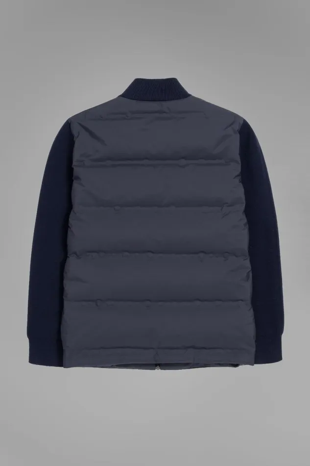 Men Pertex Shield Hybrid Knit Full Zip Jacket Dark Navy Norse Projects Outerwear