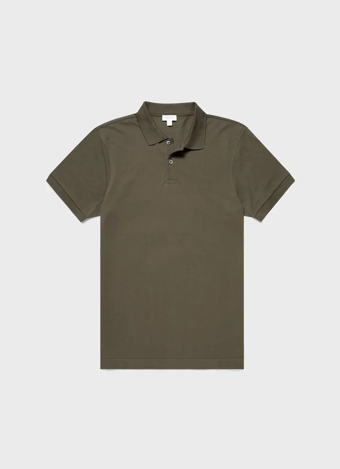 Men Piqu Polo Shirt Khaki Polo Shirts ussunspel