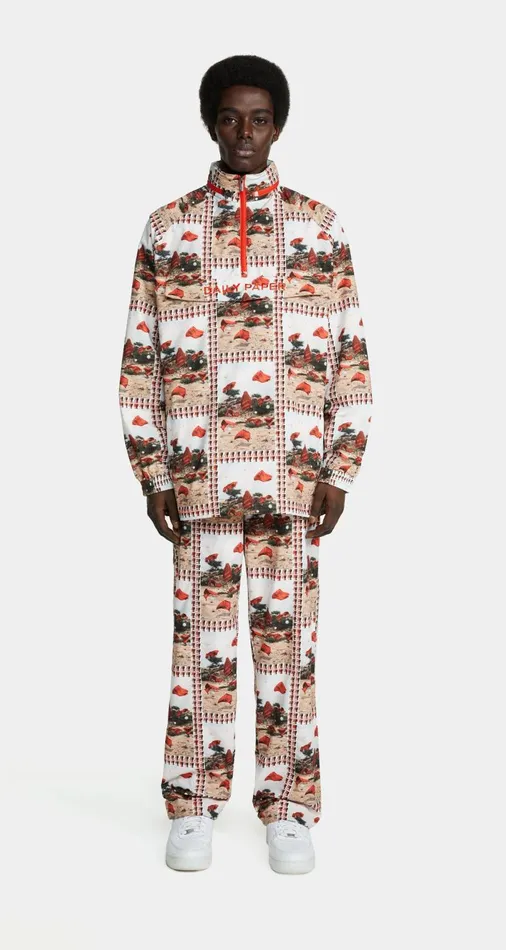 Men Red Grey Rashid Pants Daily Paper Pants Men Red Grey Rashid Pants Daily Paper Pants