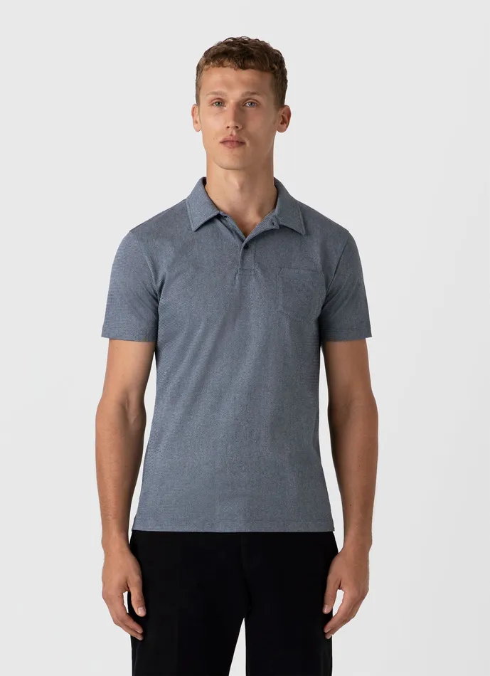 Men Riviera Polo Shirt Navy Twist Polo Shirts ussunspel