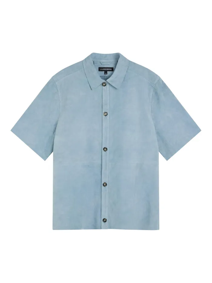 Men Shorty SS Suede Shirt Dream Blue JLindeberg Shirts