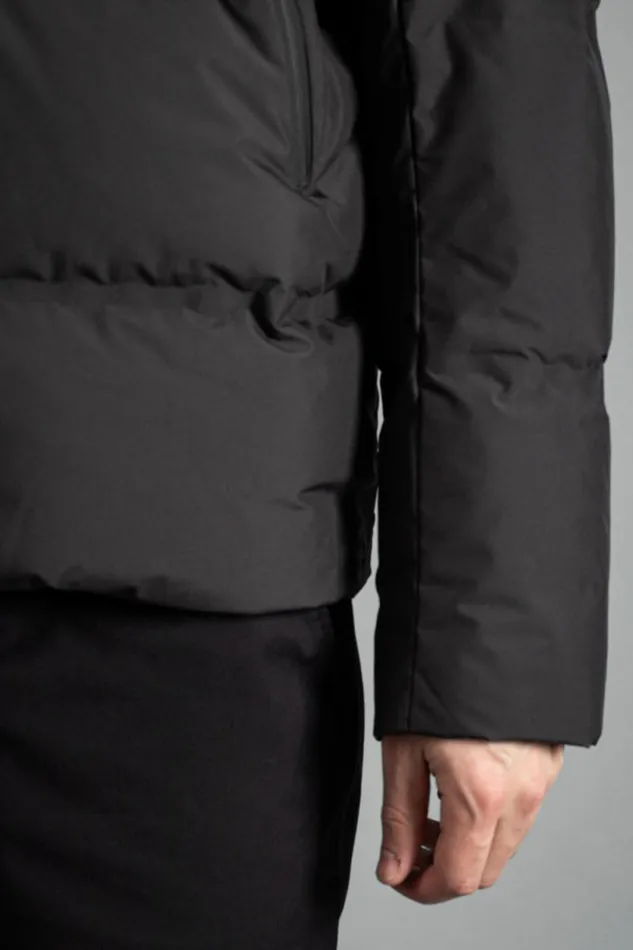Men Stand Collar Short Down Jacket Pertex Shield Black Norse Projects Outerwear