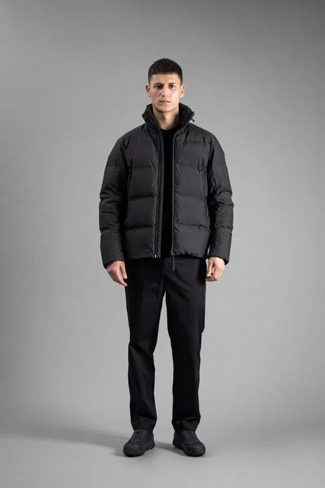 Men Stand Collar Short Down Jacket Pertex Shield Black Norse Projects Outerwear