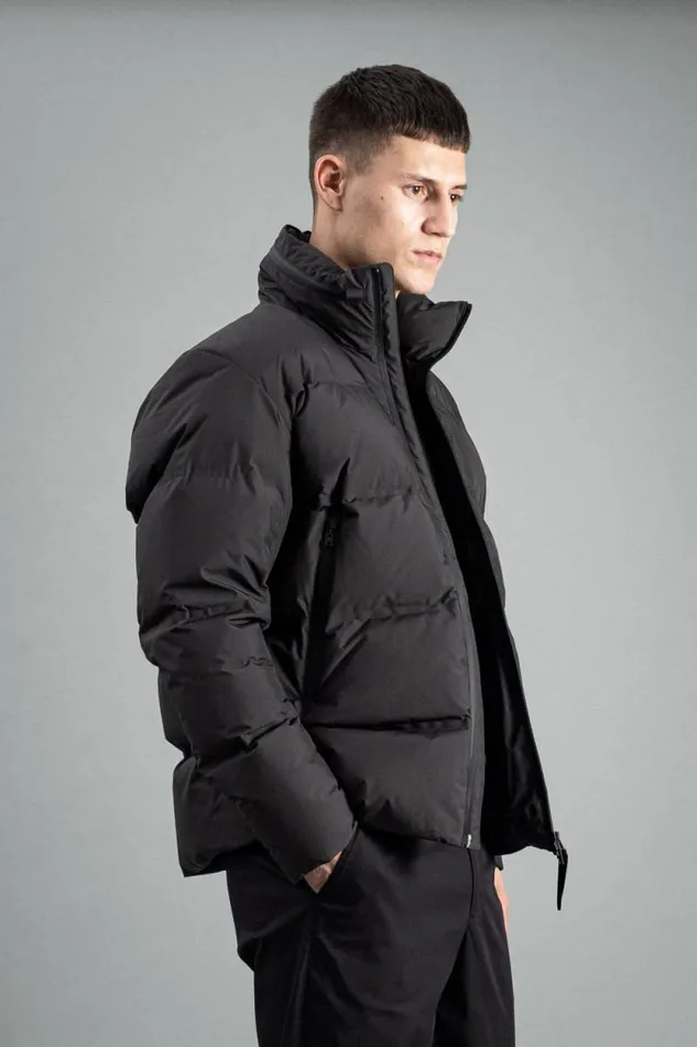 Men Stand Collar Short Down Jacket Pertex Shield Black Norse Projects Outerwear