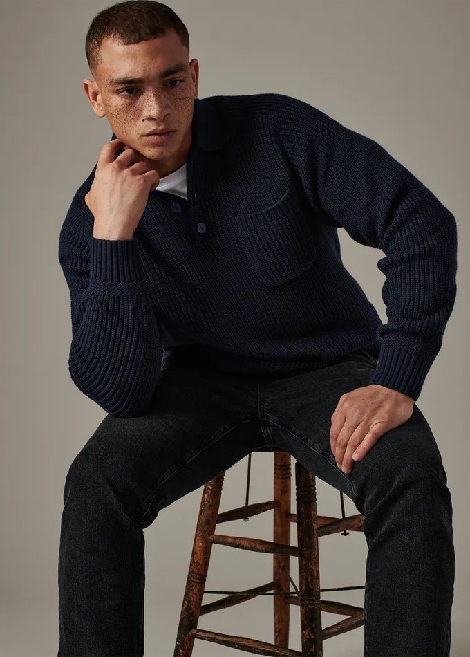 Men Sweaters Hoodies Joe8217s Jeans RUBEN POLO SWEATER Midnight Navy