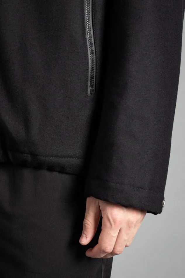 Men Technical Jacket Loro Piana Clima System Wool Black Norse Projects Outerwear