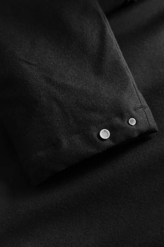 Men Technical Jacket Loro Piana Clima System Wool Black Norse Projects Outerwear