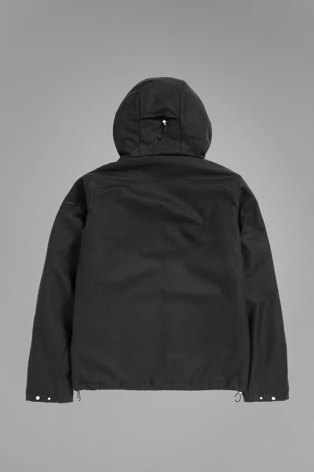 Men Technical Jacket Loro Piana Clima System Wool Black Norse Projects Outerwear