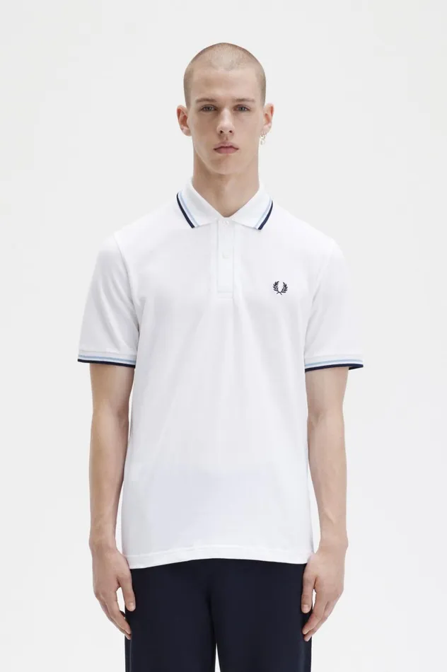Men The ShirtM12 Whiteicenavy Fred Perry Polo Shirts