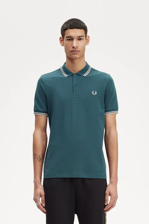 Men The ShirtM3600 Petrol Bluelight Oyster Fred Perry The Fred Perry Shirt