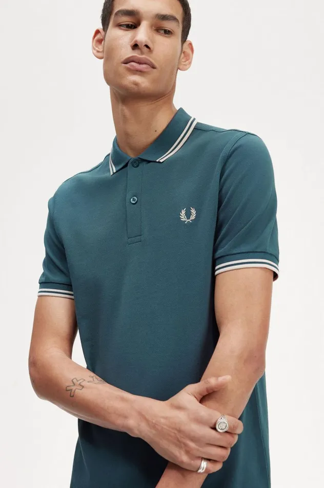 Men The ShirtM3600 Petrol Bluelight Oyster Fred Perry The Fred Perry Shirt