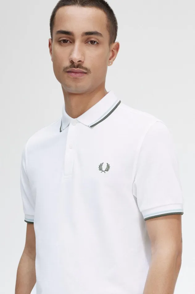 Men The ShirtM3600 Whitelight Icefield Green Fred Perry The Fred Perry Shirt