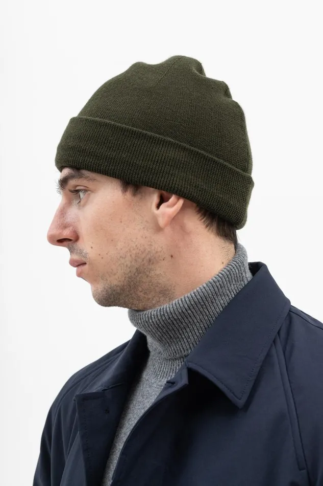 Men Top Tech Merino Beanie Army Green Norse Projects Beanies