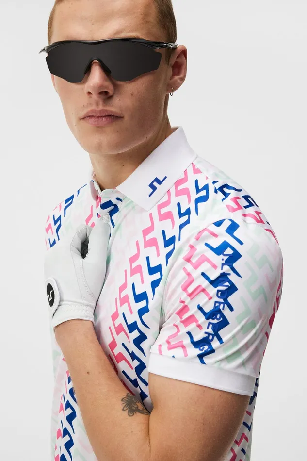 Men Tour Tech Reg Fit Print Polo Pink Painted Bridge JLindeberg Polo Shirts Men Tour Tech Reg Fit Print Polo Pink Painted Bridge JLindeberg Polo Shirts