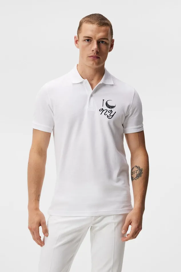 Men Troy Golf Polo White JLindeberg Polo Shirts
