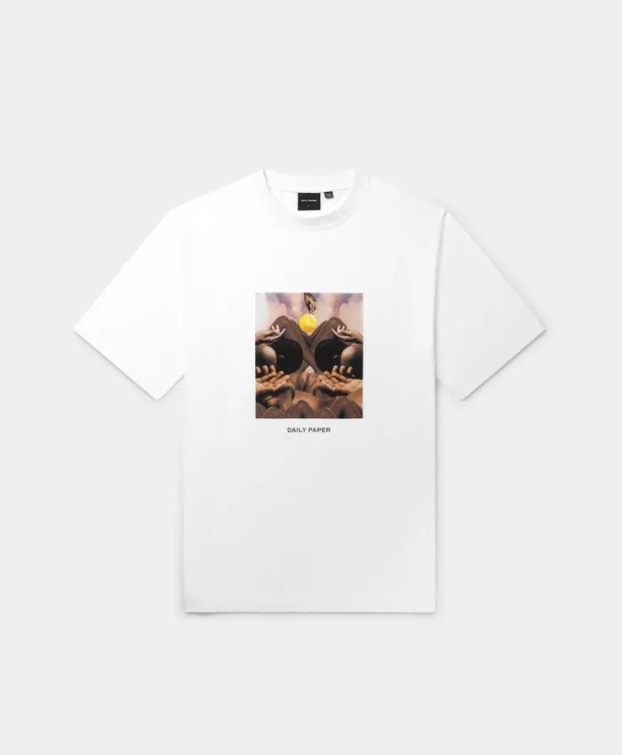 Men White Landscape TShirt Daily Paper TShirts