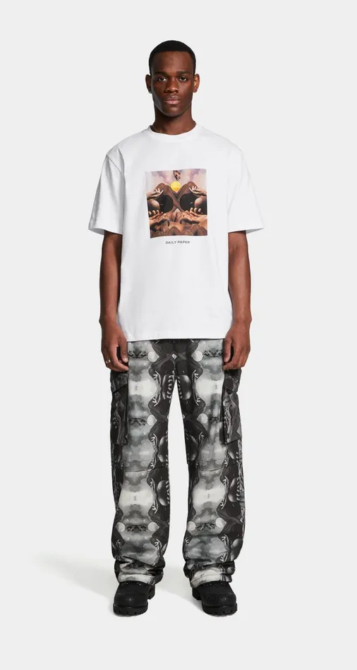 Men White Landscape TShirt Daily Paper TShirts