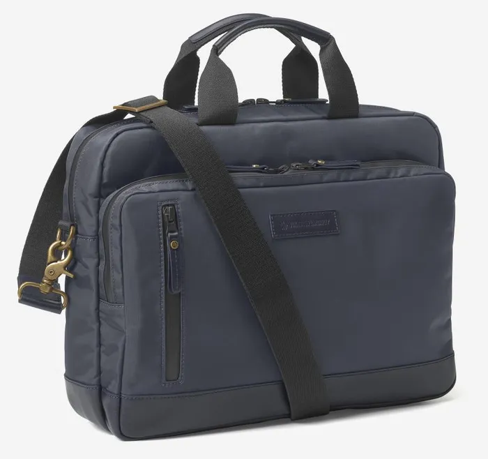 MenWomen Johnston and Murphy Backpacks and Briefcases Hudson Waterproof Briefcase Navy