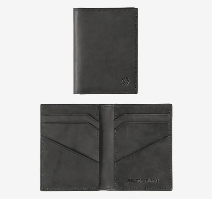 MenWomen Johnston and Murphy Wallets Rhodes Bifold Card Case Black Full Grain MenWomen Johnston and Murphy Wallets Rhodes Bifold Card Case Black Full Grain