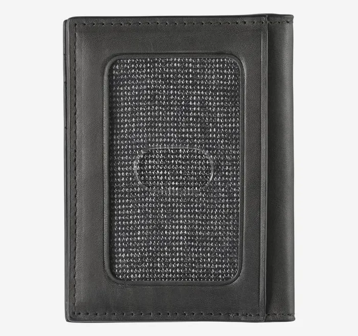 MenWomen Johnston and Murphy Wallets Rhodes Bifold Card Case Black Full Grain