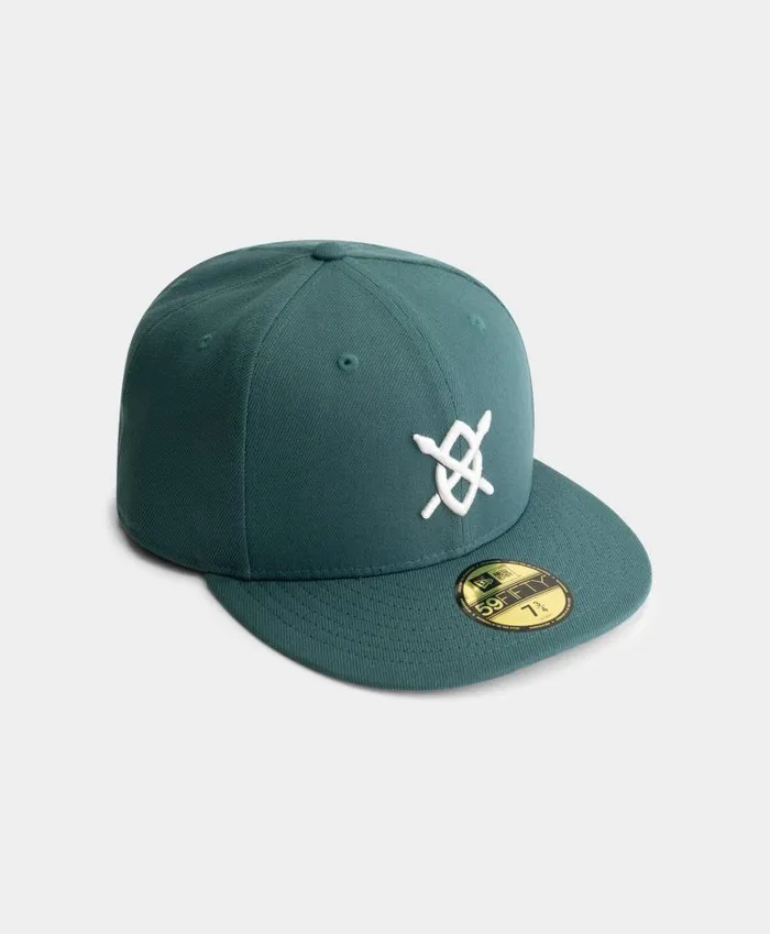 MenWomen Pine Green Daily Paper X New Era 59FIFTY Fitted Cap Daily Paper Headwear