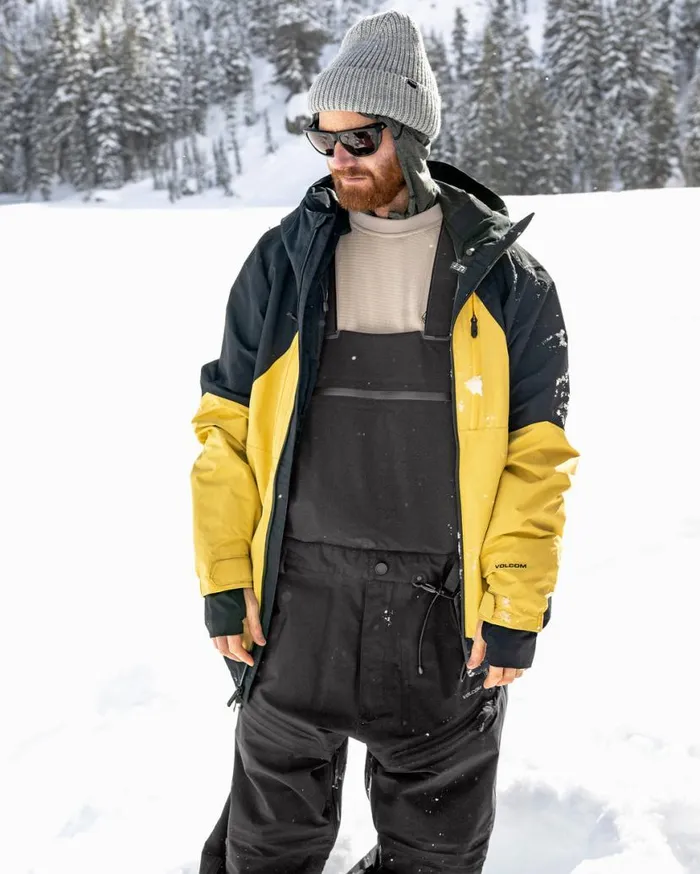 Mens 3L GoreTex Bib Overhauler 8211 Black Mens Volcom Pants