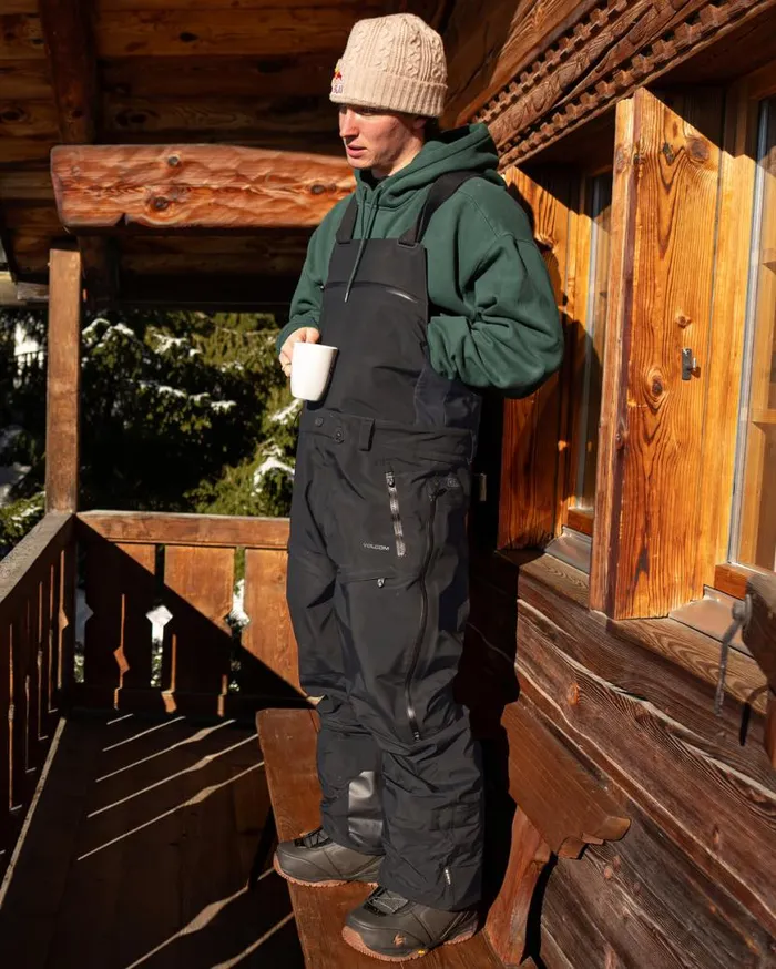 Mens 3L GoreTex Bib Overhauler 8211 Black Mens Volcom Pants