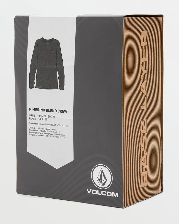 Mens Merino Blend Crew 8211 Black Mens Volcom Layering
