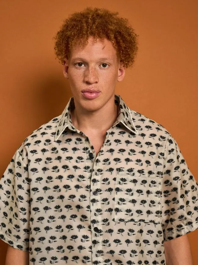 Menswear Cameron Floral Boxy Shirt Ivory Sister Jane Menswear Cameron Floral Boxy Shirt Ivory Sister Jane