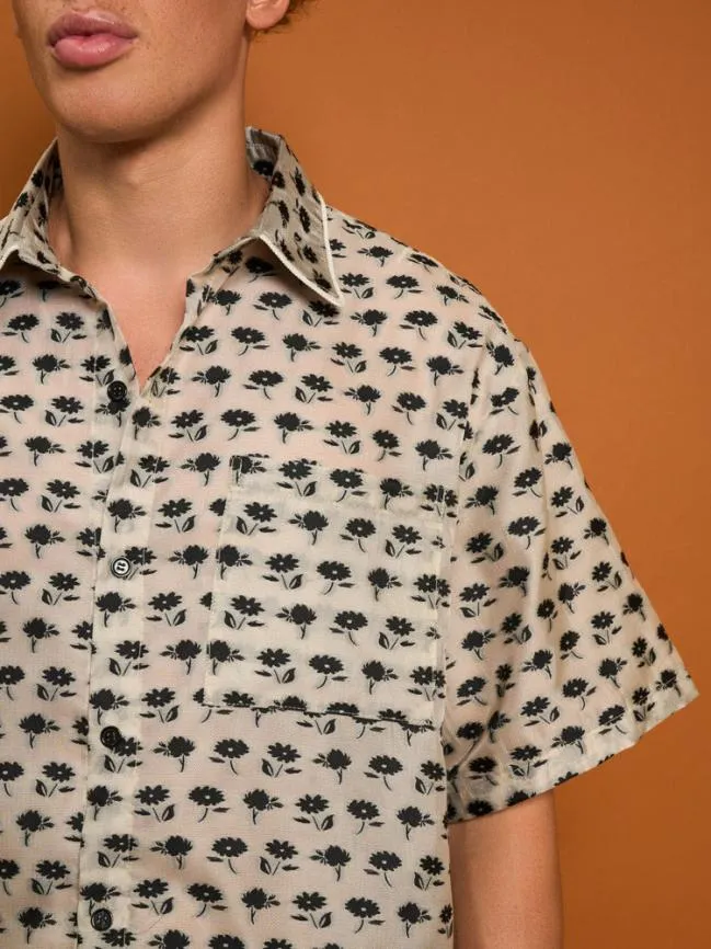 Menswear Cameron Floral Boxy Shirt Ivory Sister Jane Menswear Cameron Floral Boxy Shirt Ivory Sister Jane