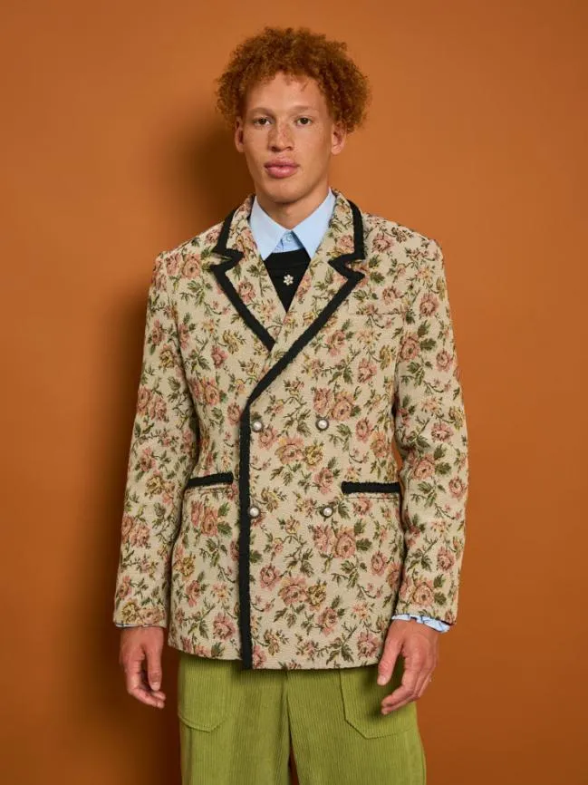 Menswear Harlow Tapestry Blazer Tan Sister Jane