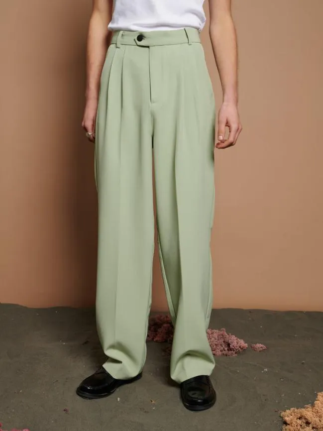 Menswear Lionel High Waisted Trousers Sage Green Sister Jane