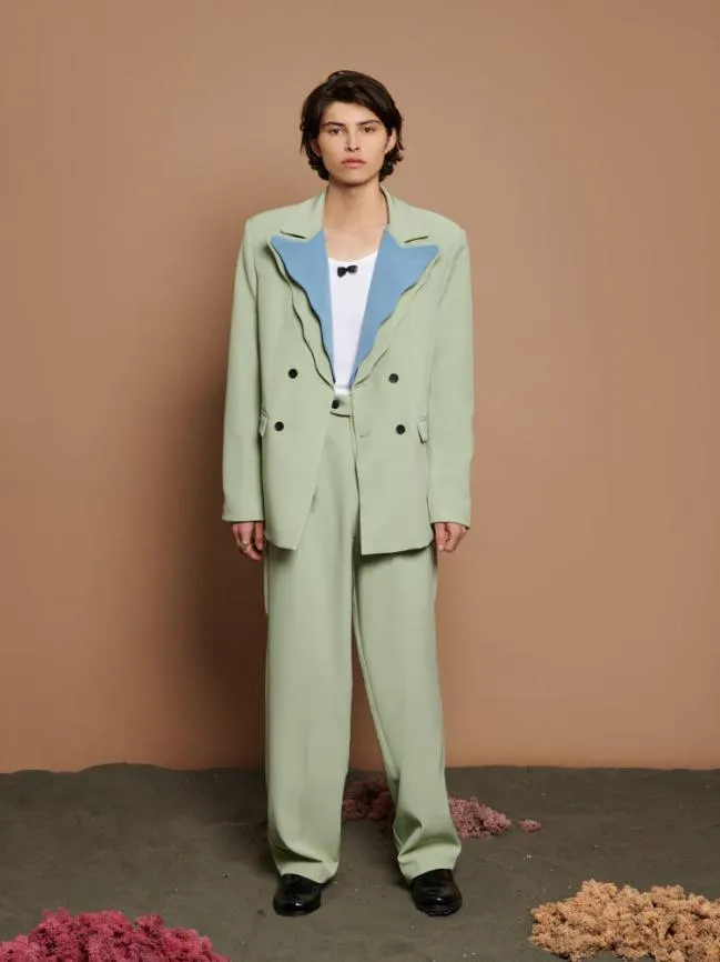 Menswear Lionel High Waisted Trousers Sage Green Sister Jane Menswear Lionel High Waisted Trousers Sage Green Sister Jane