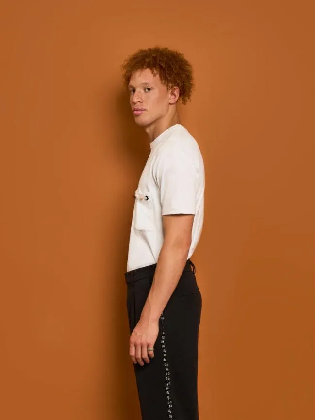 Menswear Rory Trim Tshirt Pearled White Sister Jane Menswear Rory Trim Tshirt Pearled White Sister Jane