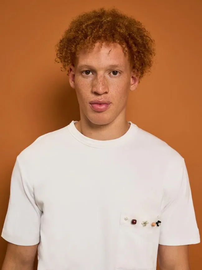 Menswear Rory Trim Tshirt Pearled White Sister Jane Menswear Rory Trim Tshirt Pearled White Sister Jane