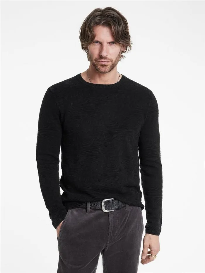 MERCER CREW Black Men John Varvatos Sweaters