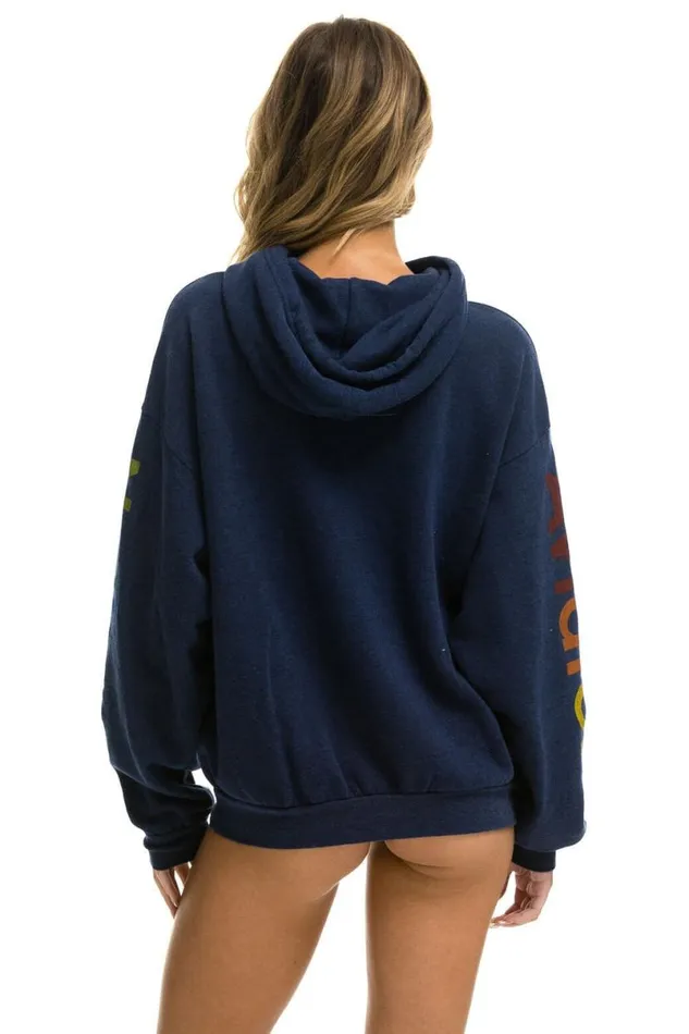 Miami Relaxed Pullover Hoodie 8211 Navy WomenMen Aviator Nation Hoodies